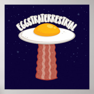 Póster Eggstraterrestririal con texto