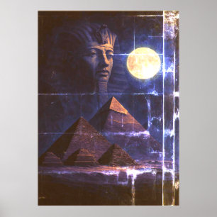Poster egipcio de arte reina - Inspirado nefertiti