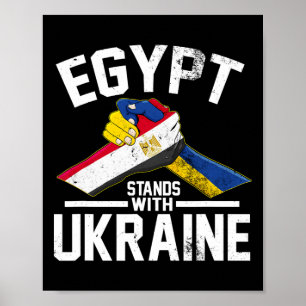 Póster Egipto Apoya a Ucrania Bandera Ucraniana