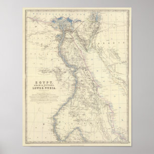 Póster Egipto, Arabia Saudita Petraea, Nubia