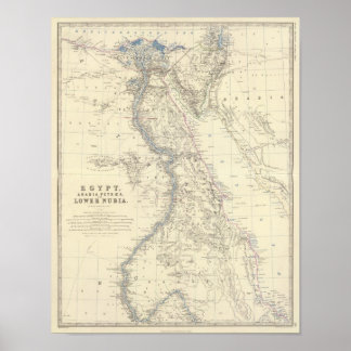 Póster Egipto, Arabia Saudita Petraea, Nubia