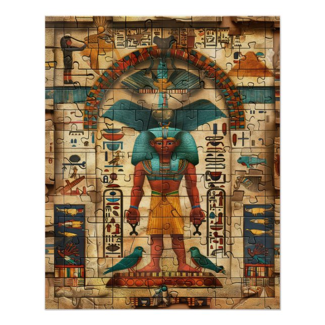 Póster Egipto Faraón: Rey del color Verde azulado (Anverso)