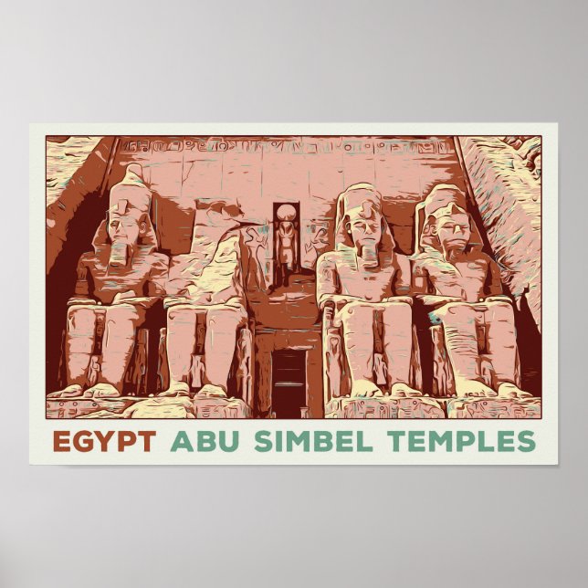 Póster Egipto, la tarjeta postal del ilustracion de los t (Frente)