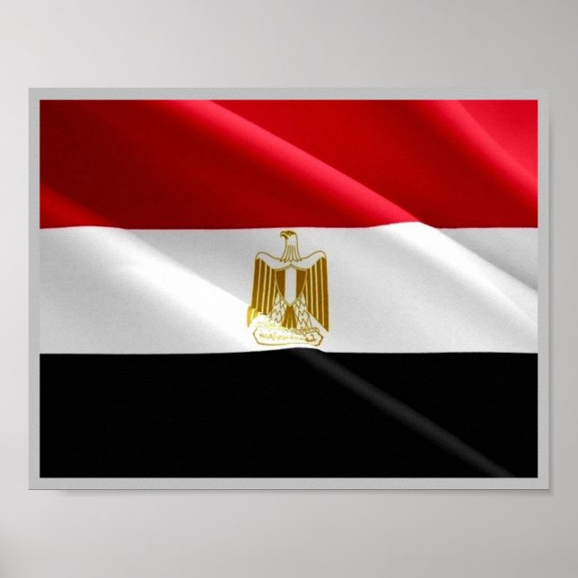 Póster Egipto - Mar Rojo - Bandera ondeando - (Frente)