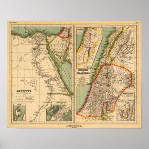 Póster Egipto, Phoenicia y Palestina