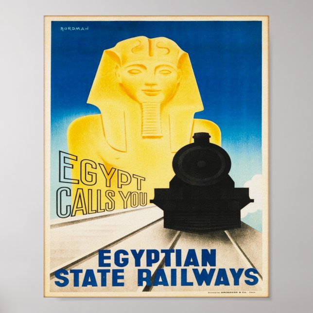 Póster Egipto Railways Egypt te llama Vintage (Frente)