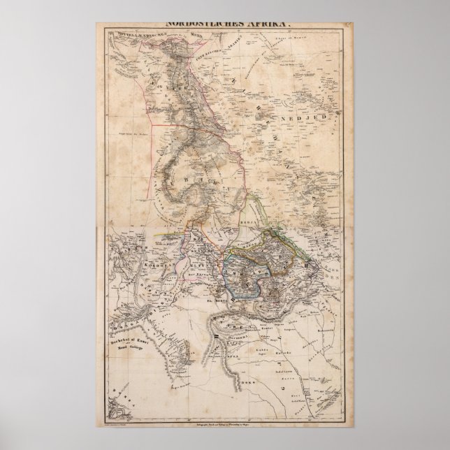 Póster Egipto, Sudán, África (Frente)