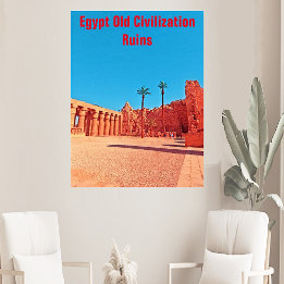 Póster Egipto: Vieja civilización arruina el paisaje de l