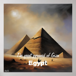 Póster | Egito | Giza | Pintura de aceite | Conten
