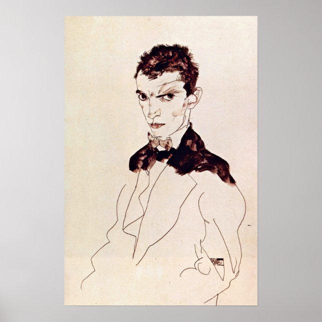 Póster Egon Schiele - autoretrato (Frente)