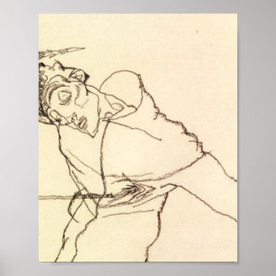Póster Egon Schiele- autorretrato como San Sebastián