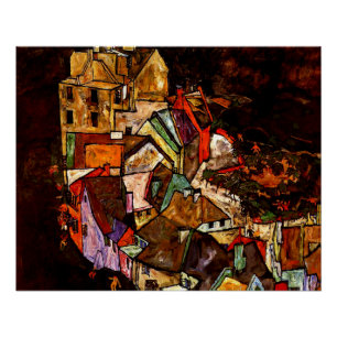 Póster Egon Schiele - Borde de la ciudad