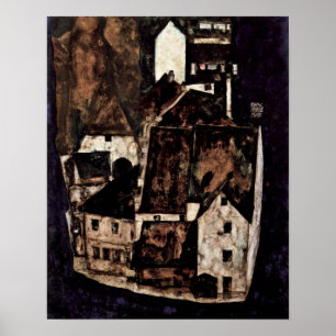 Póster Egon Schiele - Ciudad muerta en el río azul