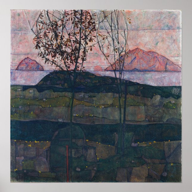 Póster Egon Schiele Fijando el Sol (Frente)