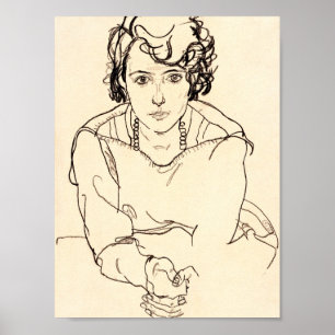 Póster Egon Schiele - mujer asentada