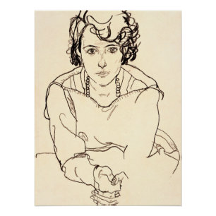 Póster Egon Schiele - mujer asentada