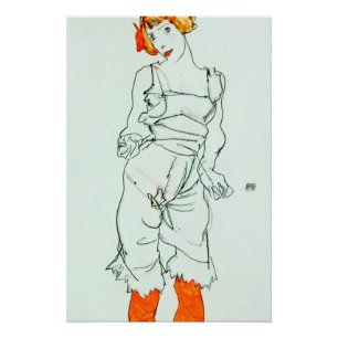 Póster Egon Schiele - Mujer En Ropa Y Arsenales