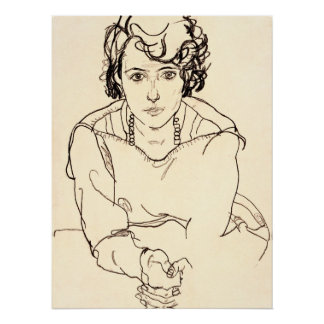 Póster Egon Schiele - Mujer sentada