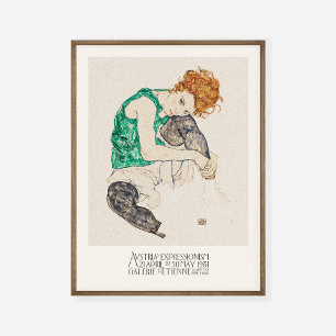 Póster Egon Schiele, mujer sentada con Bella Artes de rod