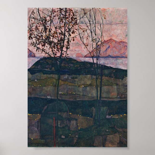 Póster Egon Schiele - Puesta de sol (Frente)