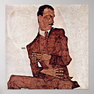 Póster Egon Schiele - Retrato de Arthur Roessler