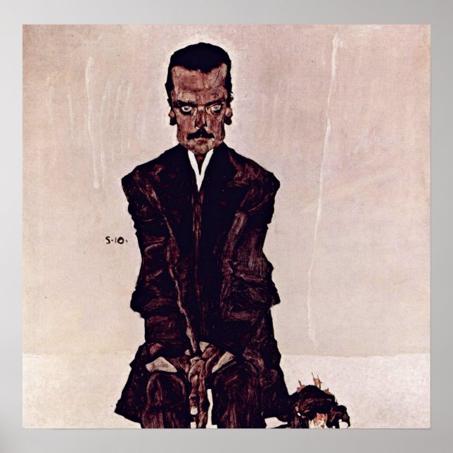 Póster Egon Schiele - Retrato de Eduard Kosmack (Frente)