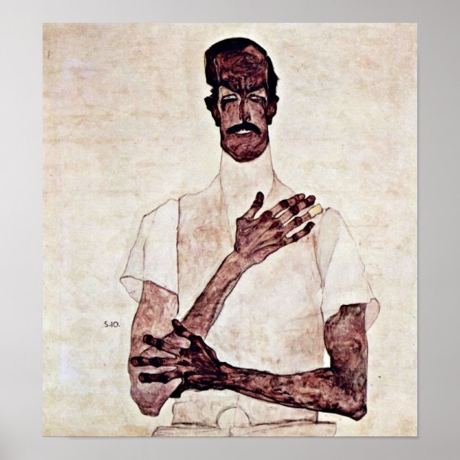 Póster Egon Schiele - Retrato de Erwin von Graff (Frente)