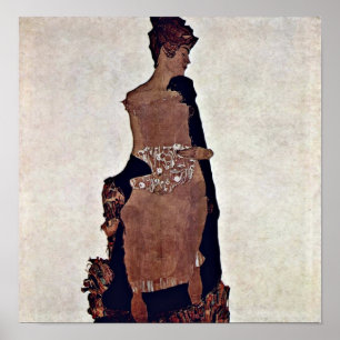 Póster Egon Schiele - Retrato de Gertrude Schiele