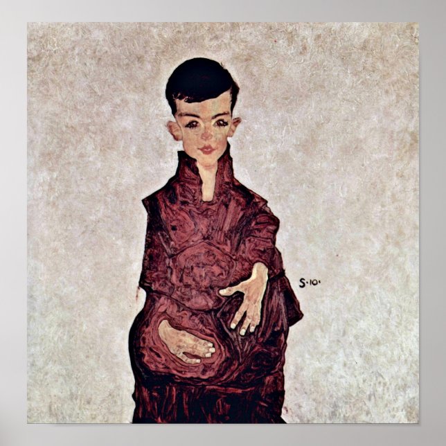 Póster Egon Schiele - Retrato de Herbert Rainer (Frente)