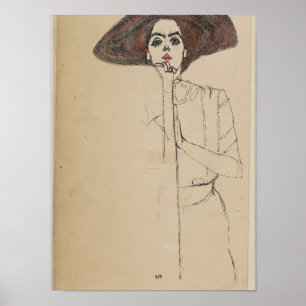 Póster Egon Schiele - Retrato De Una Mujer