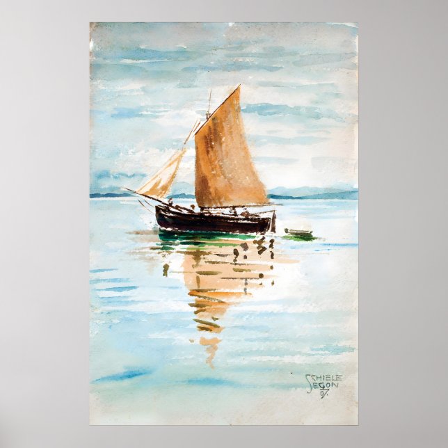 Póster Egon Schiele Sailing Boat Print Expressionist (Frente)