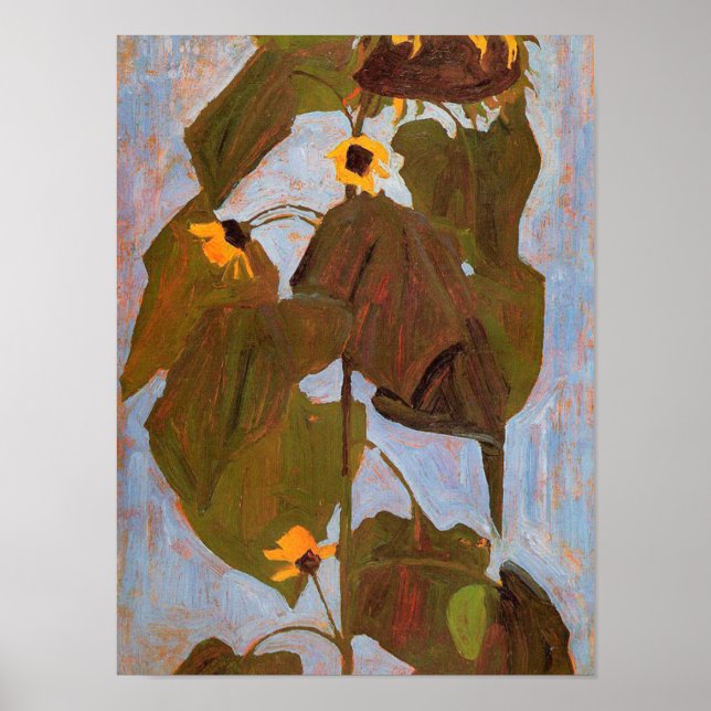 Póster Egon Schiele - Sunflower (Frente)