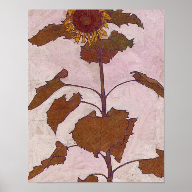 Póster Egon Schiele - Sunflower 1909 (Frente)