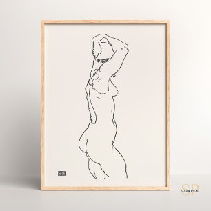 Póster Egon Schiele Woman Side Art Print Vintage