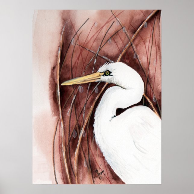 Póster Egret blanco (Frente)