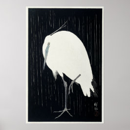 Póster Egret In Rain por Ohara Koson