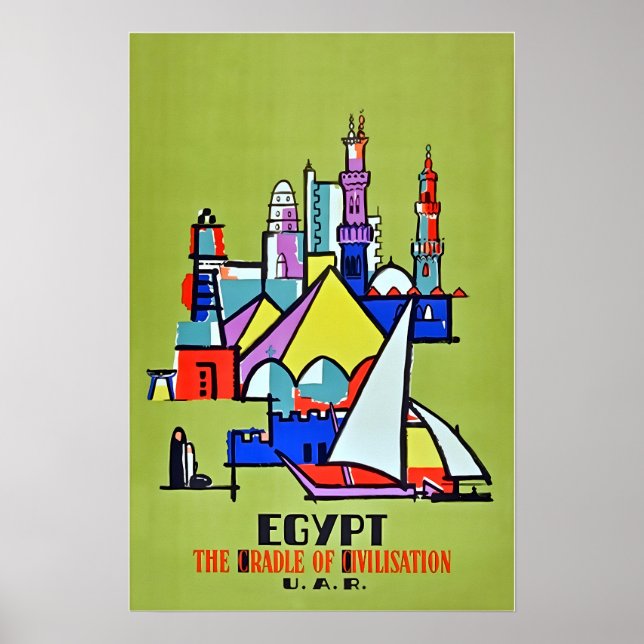 Póster Egypt Art Travel Poster Egyptian Print (Frente)