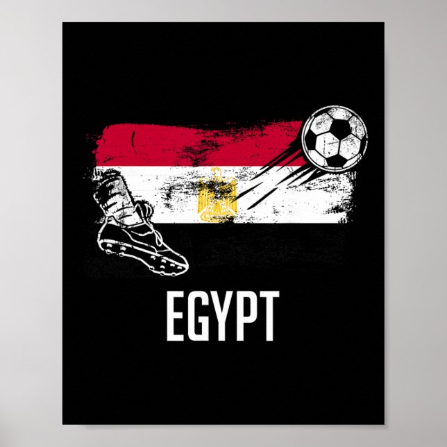 Póster Egypt Flag Jersey Egyptian Soccer Team Egyptian _2 (Frente)