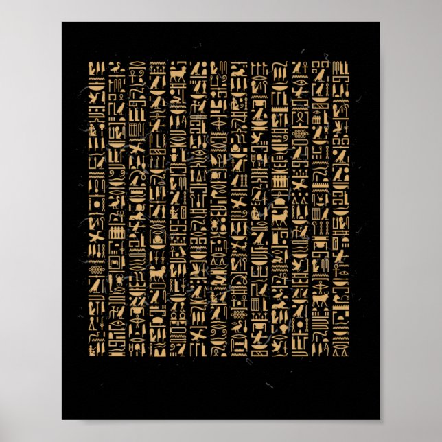 Póster Egyptian Hieroglyphics Egypt Pyramid (Frente)