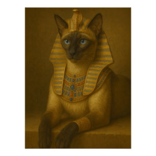 Póster Egyptian Pharaoh Siamese Cat Portrait