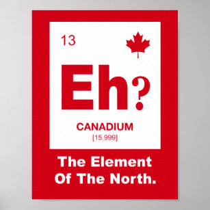 Póster ¿Eh? Elemento canadiense de Canadá