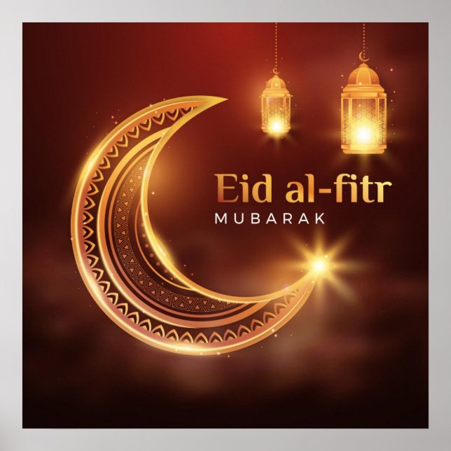 Póster Eid Al-Fitr Mubarak (Frente)