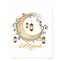  Eid Mubarak Golden Crescent 