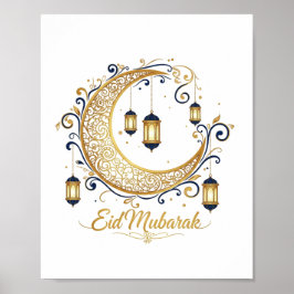 Póster  Eid Mubarak Golden Crescent 