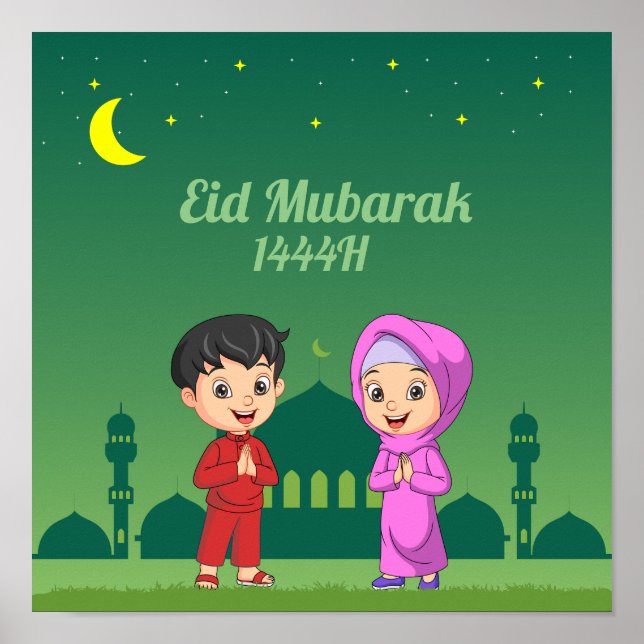 Póster eid mubarak personalizado poster (Frente)