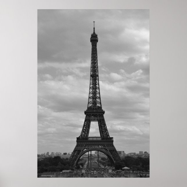 Póster eiffel blanco y negro (Frente)