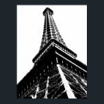 Póster Eiffel en blanco<br><div class="desc">Una imagen de la Torre Eiffel de París al estilo del pop blanco y negro.</div>