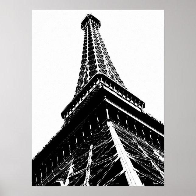 Póster Eiffel en blanco (Frente)