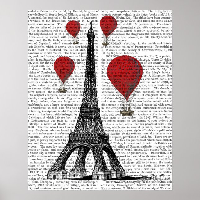 Póster Eiffel Tower and Red Hot Air Balloons (Frente)