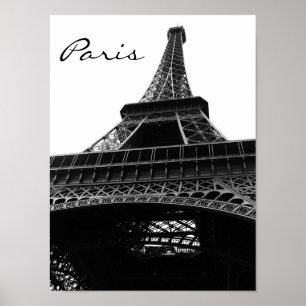 Póster Eiffel Tower Black and White 2